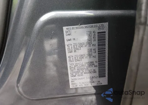 2023 Infiniti Qx60 Autograph Awd z USA, uszkodzony, nr VIN 5N1DL1HU6PC345852